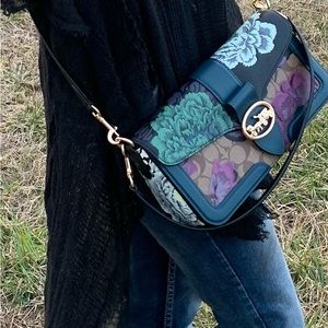 Coach X KAFFE FASSETT ~ GEORGIE Shoulder Bag with Patchwork Floral Print NWT